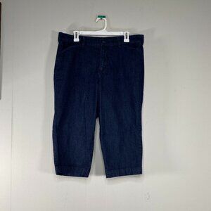 St John's Bay Capri Denim Jeans Women's 16 High Rise Blue Casual